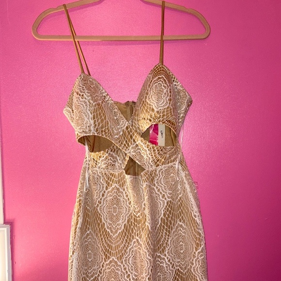 Love Culture Ivory and Tan Lace Dress - Picture 1 of 9